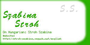 szabina stroh business card